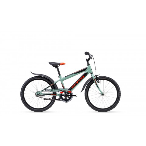 Bicicleta CTM SCOOBY 1.0 - mat gri-verde / neon rosu 11"