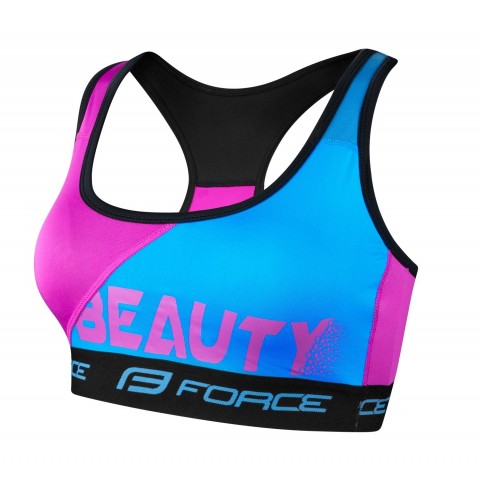 Bustiera sport Force Beauty albastru/roz XS